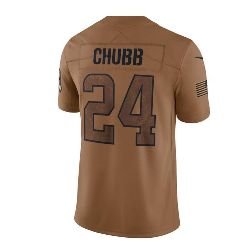 C.Browns #24 Nick Chubb Brown 2023 Salute To Service Limited Jersey Stitched American Football Jerseys - Main View
