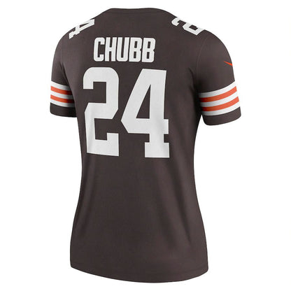 C.Browns #24 Nick Chubb Brown Legend Jersey Stitched American Football Jerseys - Main View