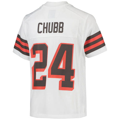 C.Browns #24 Nick Chubb White 1946 Collection Alternate Game Jersey Stitched American Football Jerseys - Main View