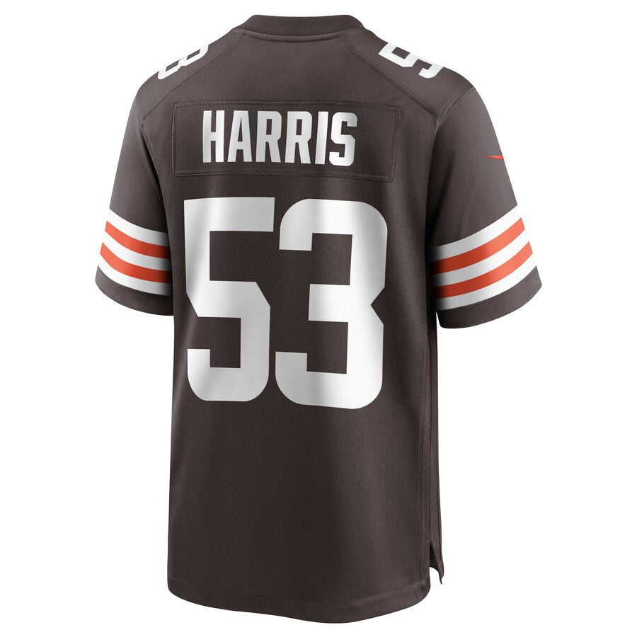 C.Browns #53 Nick Harris Brown Game Jersey Stitched American Football Jerseys - Main View
