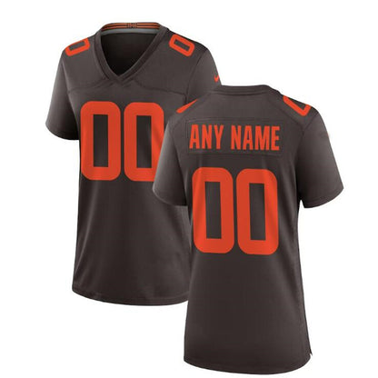 Custom C.Brown Brown Alternate Game Jersey Stitched American Football Jerseys - Main View