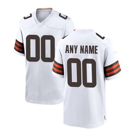 Custom C.Brown White Game Jersey Stitched American Football Jerseys - Main View