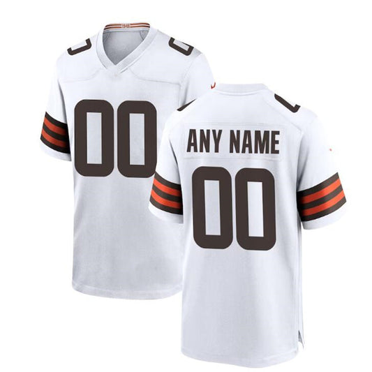 Custom C.Brown White Game Jersey Stitched American Football Jerseys - Main View
