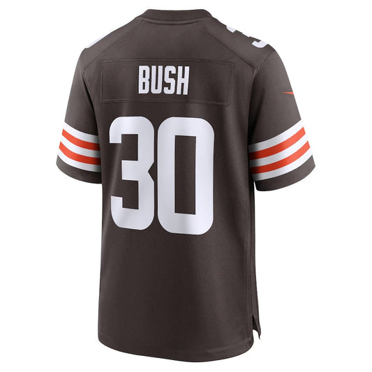 C.Browns #30 Devin Bush Game Jersey - Brown American Football Jerseys - Main View