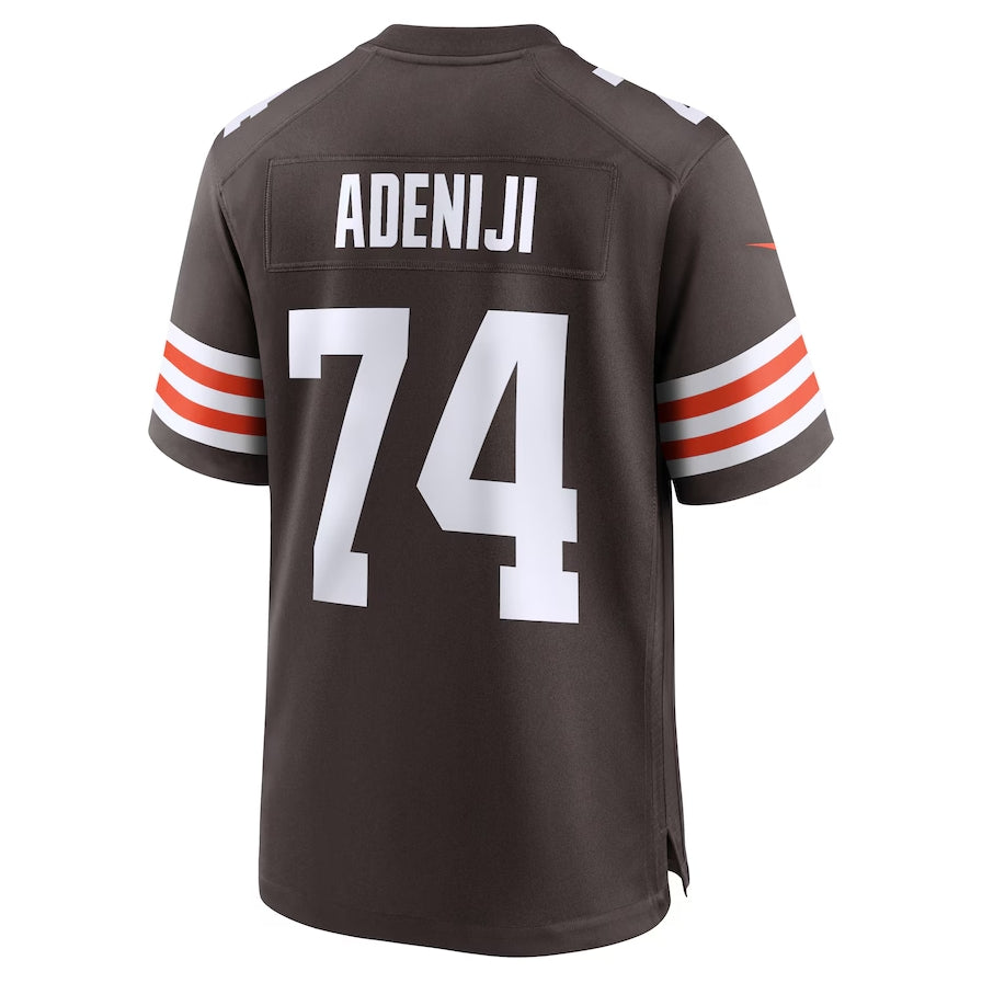 C.Browns #74 Hakeem Adeniji Game Jersey - Brown American Football Jerseys - Main View