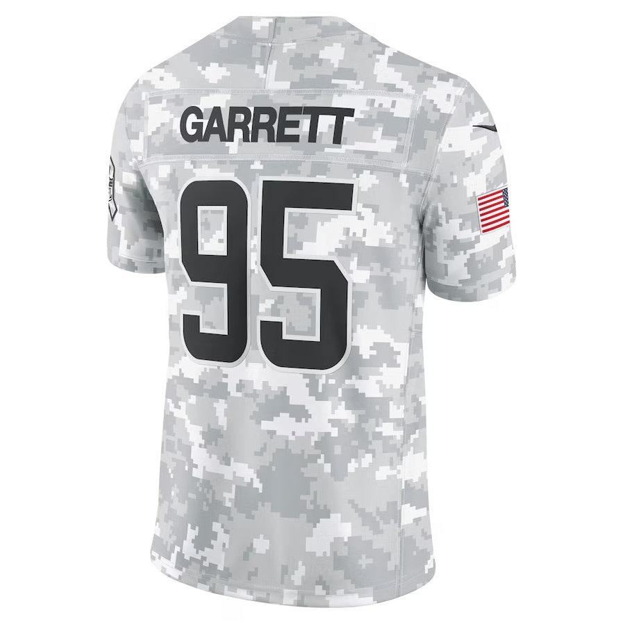 C.Browns #95 Myles Garrett Arctic Camo 2024 Salute to Service Limited Stitched American Football Jerseys - Main View