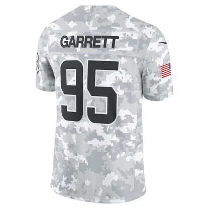 C.Browns #95 Myles Garrett Arctic Camo 2024 Salute to Service Limited Stitched American Football Jerseys - Main View