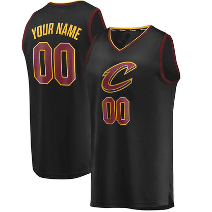 Custom C.Cavaliers Fanatics Branded Youth Fast Break Replica Jersey Black Statement Edition American Stitched Basketball Jersey - Main View