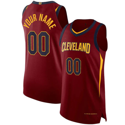 Custom C.Cavaliers Authentic Jersey Maroon Icon Edition Wine American Stitched Basketball Jersey - Main View
