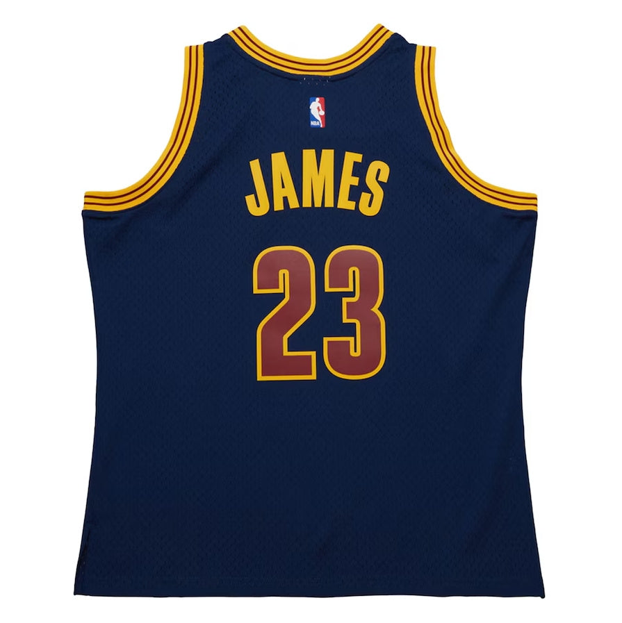 C.Cavaliers #23 LeBron James Mitchell & Ness 2015-16 Hardwood Classics Swingman Jersey - Navy American Basketball Jersey - Main View