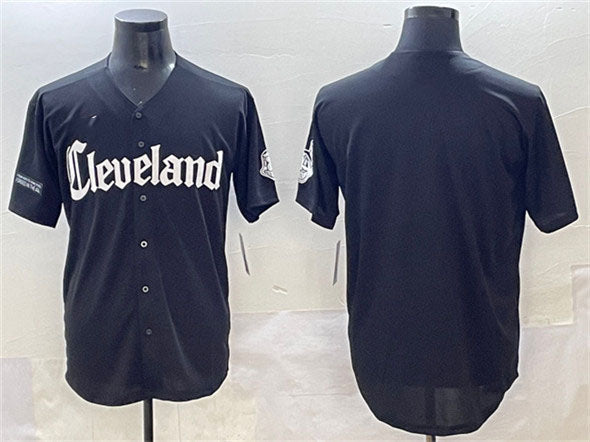 Cleveland Guardians Blank Black Gothic Vapor Premier Limited Stitched Baseball Jersey - Main View