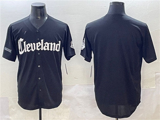 Cleveland Guardians Blank Black Gothic Vapor Premier Limited Stitched Baseball Jersey - Main View