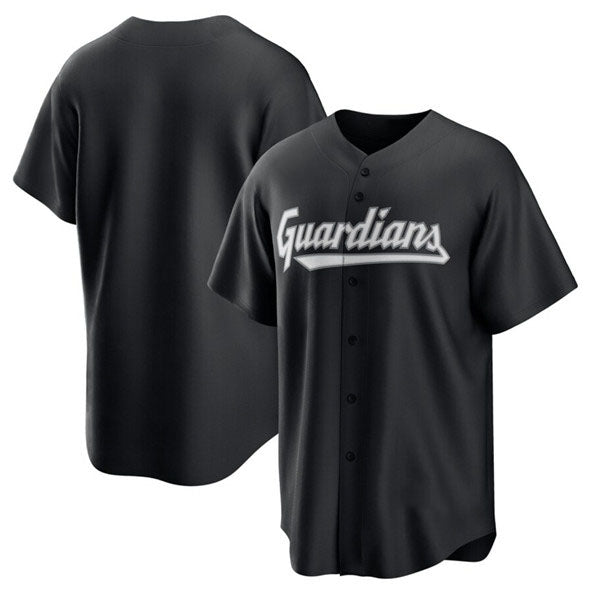 Cleveland Guardians Blank Black Lights Out Limited Stitched Baseball Jersey - Main View