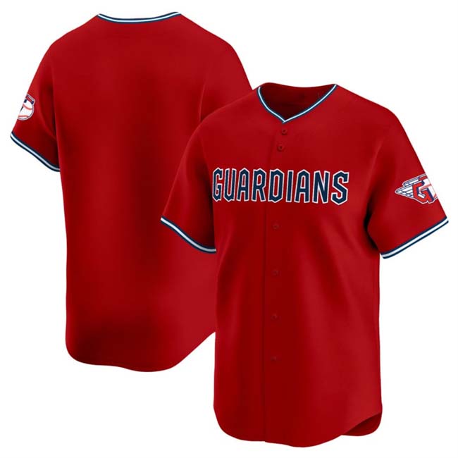 Cleveland Guardians Blank Red Alternate Limited Stitched Baseball Jersey - Main View