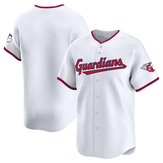Cleveland Guardians Blank White Home Limited Stitched Baseball Jersey - Main View