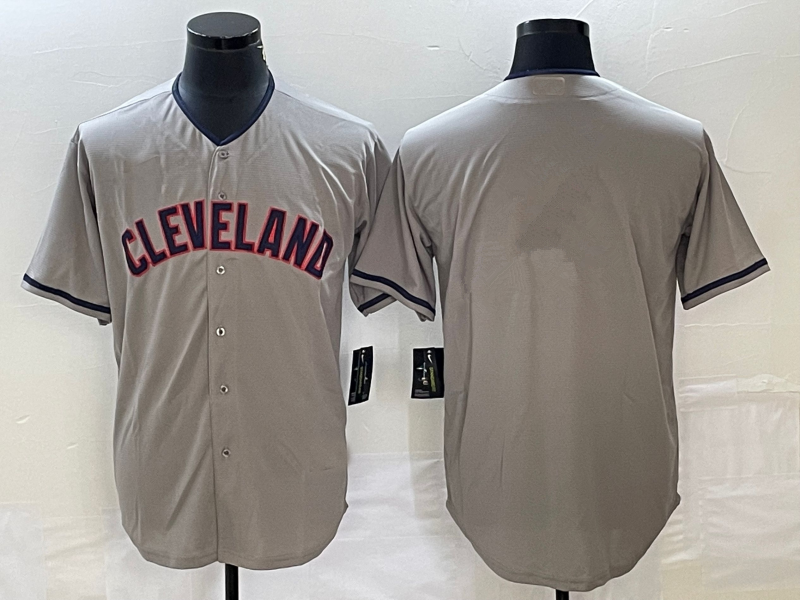 Cleveland Guardians Gray Blank Cool Base Stitched Baseball Jersey - Main View