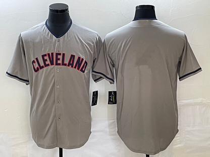 Cleveland Guardians Gray Blank Cool Base Stitched Baseball Jersey - Main View