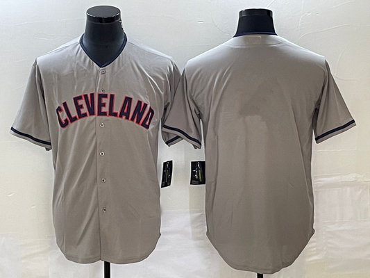 Cleveland Guardians Gray Blank Cool Base Stitched Baseball Jersey - Main View