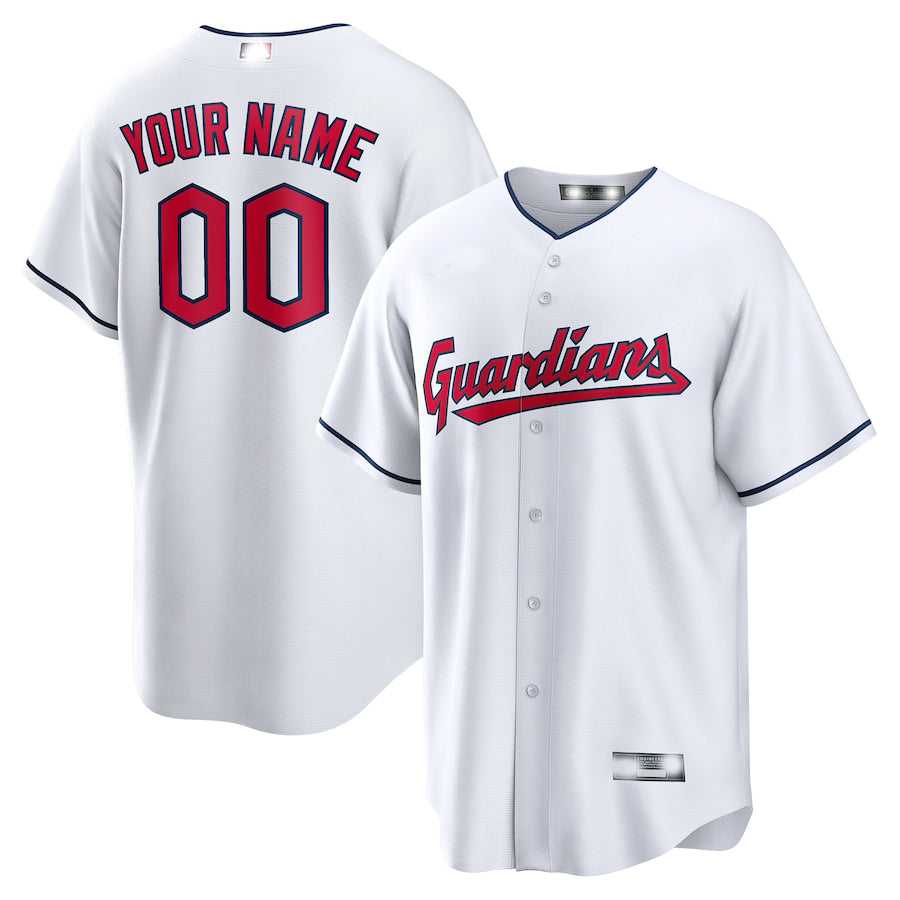 Baseball Jerseys Custom Cleveland Guardians White Replica Custom Jersey - Main View