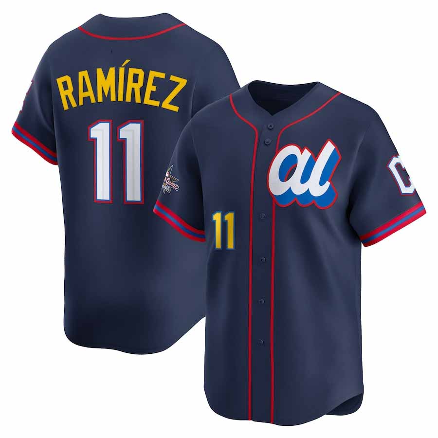 Cleveland Guardians #11 José Ramírez American League 2025 All-Star Edition Limited Player Jersey - Navy Baseball Jersey - Main View