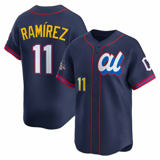 Cleveland Guardians #11 José Ramírez American League 2025 All-Star Edition Limited Player Jersey - Navy Baseball Jersey - Main View