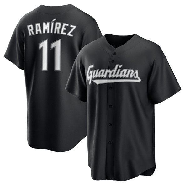Cleveland Guardians #11 José Ramírez Black Lights Out Limited Stitched Baseball Jersey - Main View