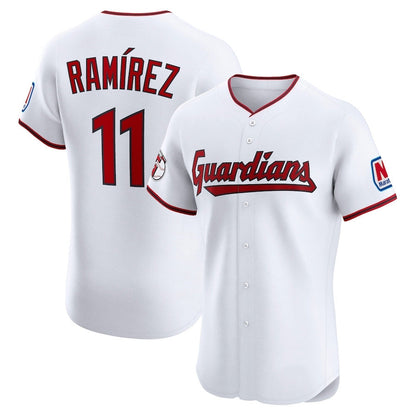 Cleveland Guardians #11 Jose Ramirez Home Elite Jersey - White American Baseball Jerseys - Main View