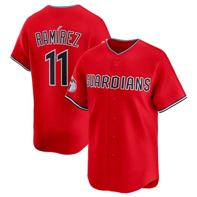 Cleveland Guardians #11 Jose Ramirez Red Alternate Limited Stitched Baseball Jersey - Main View