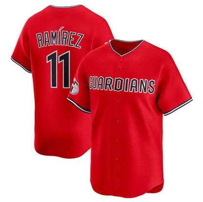 Cleveland Guardians #11 Jose Ramirez Red Alternate Limited Stitched Baseball Jersey - Main View