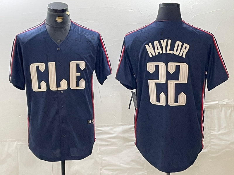 Cleveland Guardians #22 Josh Naylor Navy 2024 City Connect Limited Stitched Baseball Jerseys - Main View