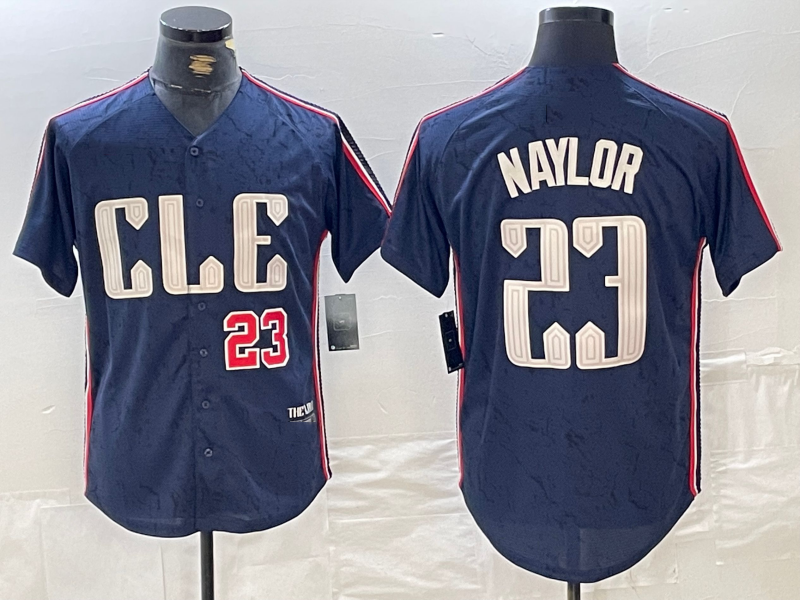 Cleveland Guardians #23 Josh Naylor Number Navy 2024 City Connect Limited Stitched Baseball Jerseys - Main View