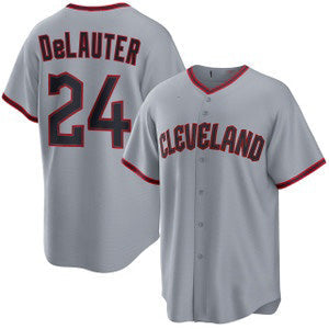 Cleveland Guardians #24 Chase DeLauter Gray Cool Base Limited Stitched Baseball Jersey - Main View