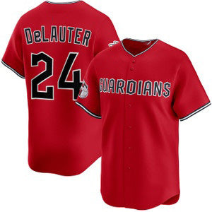 Cleveland Guardians #24 Chase DeLauter Red Cool Base Stitched Baseball Jersey - Main View