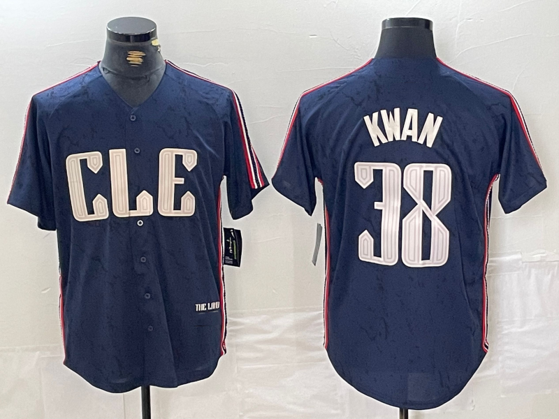 Cleveland Guardians #38 Steven Kwan Navy 2024 City Connect Limited Stitched Baseball Jerseys - Main View