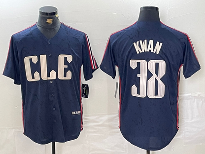 Cleveland Guardians #38 Steven Kwan Navy 2024 City Connect Limited Stitched Baseball Jerseys - Main View