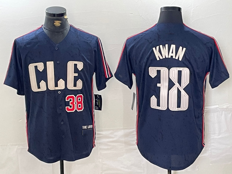 Cleveland Guardians #38 Steven Kwan Number Navy 2024 City Connect Limited Stitched Baseball Jerseys - Main View