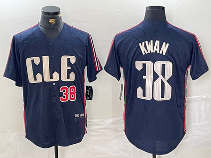 Cleveland Guardians #38 Steven Kwan Number Navy 2024 City Connect Limited Stitched Baseball Jerseys - Main View