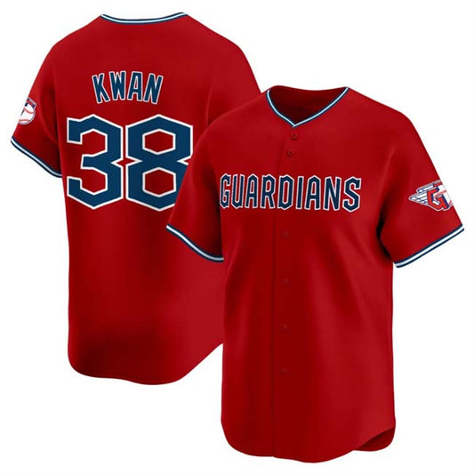 Cleveland Guardians #38 Steven Kwan Red Alternate Limited Stitched Baseball Jersey - Main View