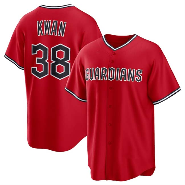 Cleveland Guardians #38 Steven Kwan Red Cool Base Limited Stitched Baseball Jersey - Main View