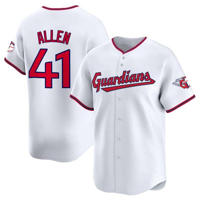 Cleveland Guardians #41 Carlos Santana White Home Limited Stitched Baseball Jersey - Main View