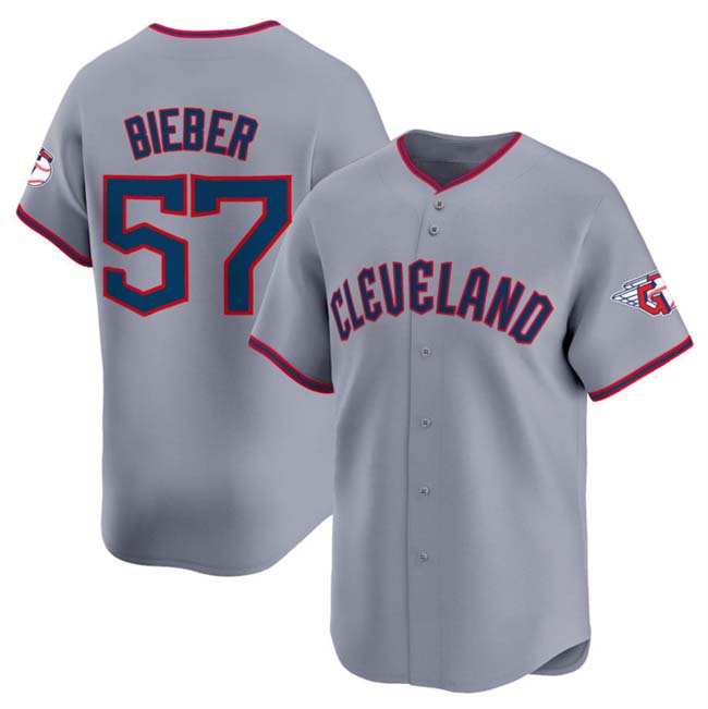 Cleveland Guardians #57 Shane Bieber Gray 2025 Alternate Limited Stitched Baseball Jersey - Main View