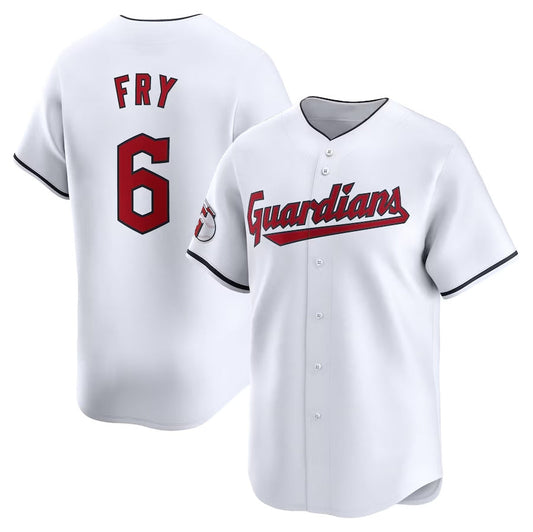 Cleveland Guardians #6 David Fry Home Limited Player Jersey - White Stitched Baseball Jersey - Main View