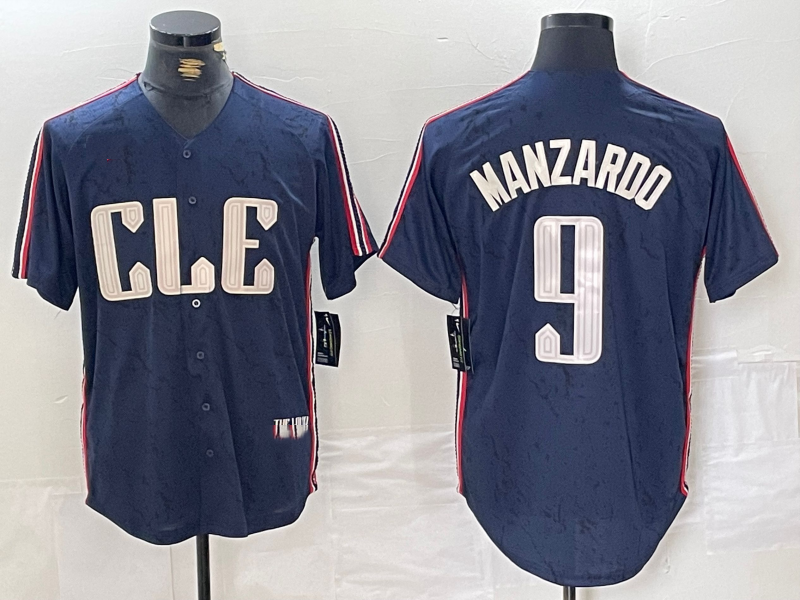 Cleveland Guardians #9 Kyle Manzardo Navy 2024 City Connect Limited Stitched Baseball Jerseys - Main View