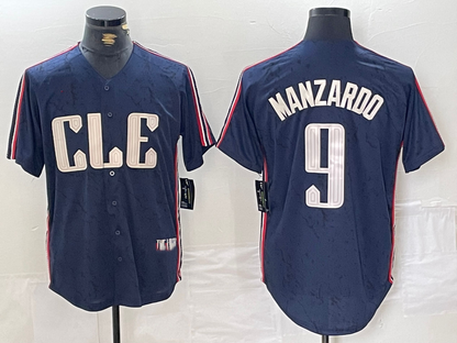 Cleveland Guardians #9 Kyle Manzardo Navy 2024 City Connect Limited Stitched Baseball Jerseys - Main View