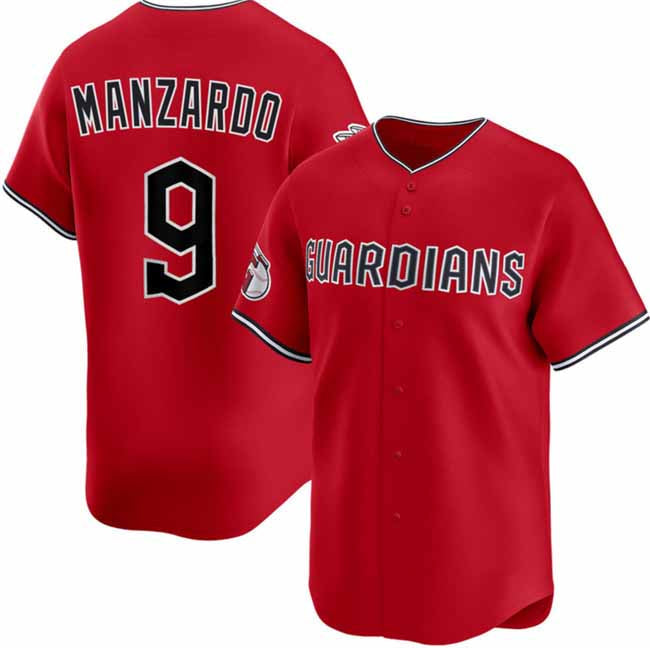 Cleveland Guardians #9 Kyle Manzardo Red Alternate Limited Stitched Baseball Jersey - Main View