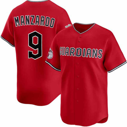 Cleveland Guardians #9 Kyle Manzardo Red Alternate Limited Stitched Baseball Jersey - Main View