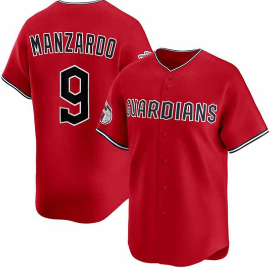 Cleveland Guardians #9 Kyle Manzardo Red Alternate Limited Stitched Baseball Jersey - Main View