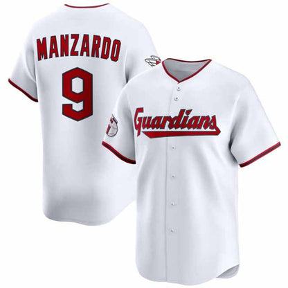 Cleveland Guardians #9 Kyle Manzardo White Home Limited Stitched Baseball Jersey - Main View