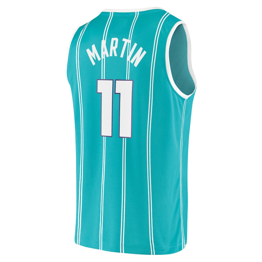 C.Hornets #11 Cody Martin Fanatics Branded 2020-21 Fast Break Replica Jersey Icon Edition Teal Stitched American Basketball Jersey - Main View