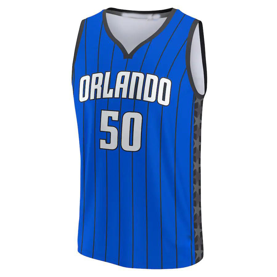 O.Magic #50 Cole Anthony Fanatics Branded 2022-23 Fast Break Replica Jersey Statement Edition Blue Stitched American Basketball Jersey view 2